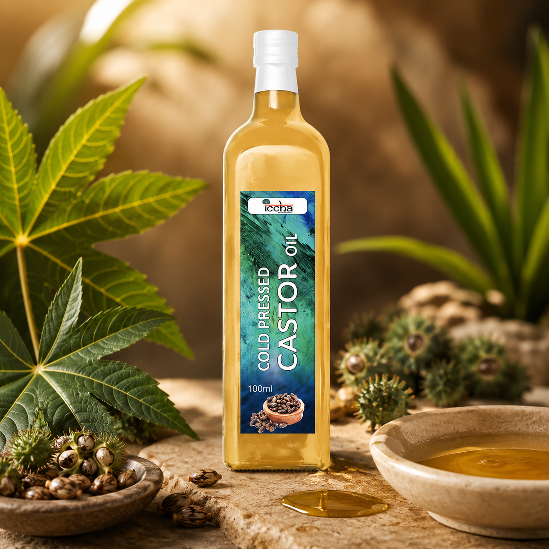 Iccha Cold Pressed Castor Oil | Pure Ricinoleic-Rich Care