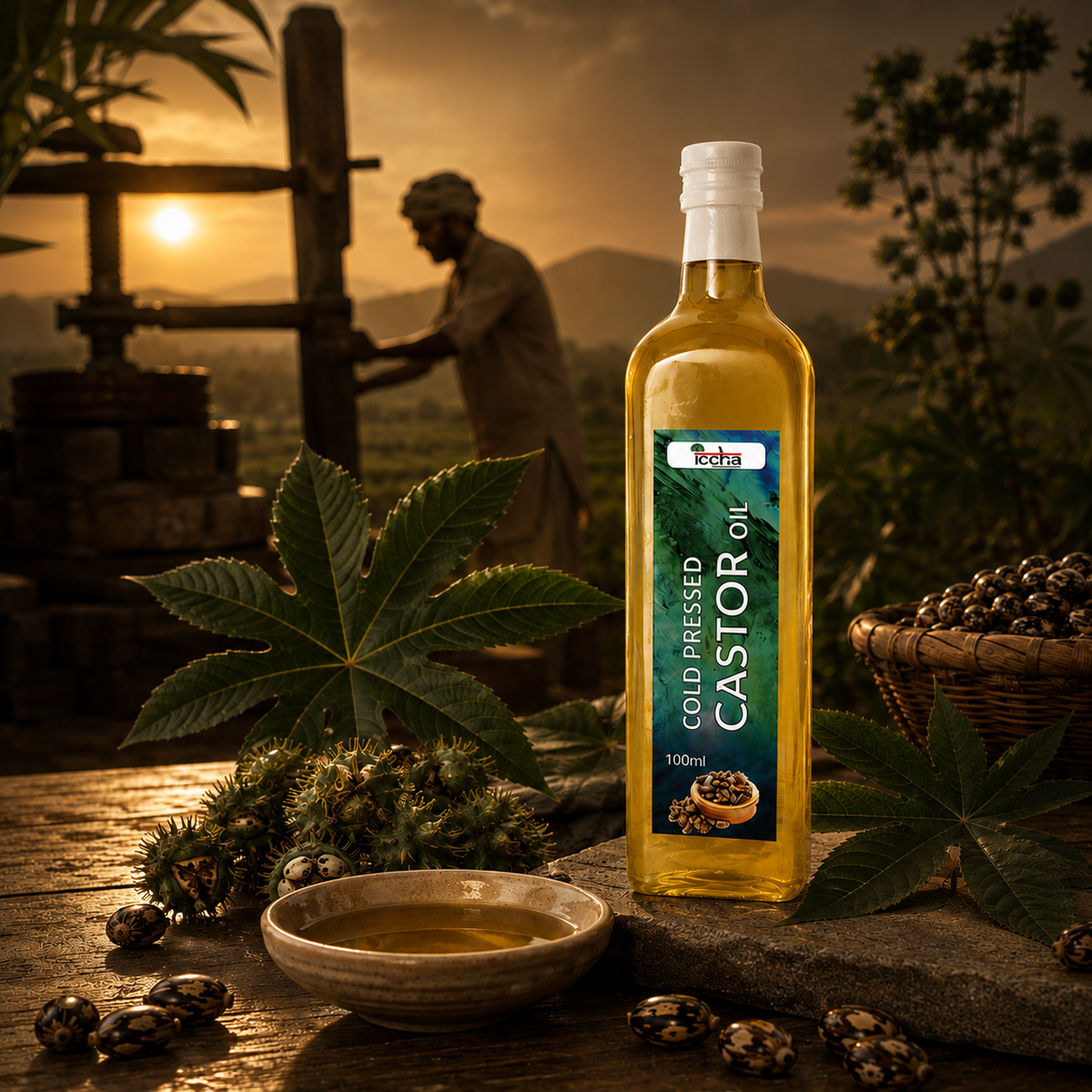 Iccha Cold Pressed Castor Oil | Pure Ricinoleic-Rich Care