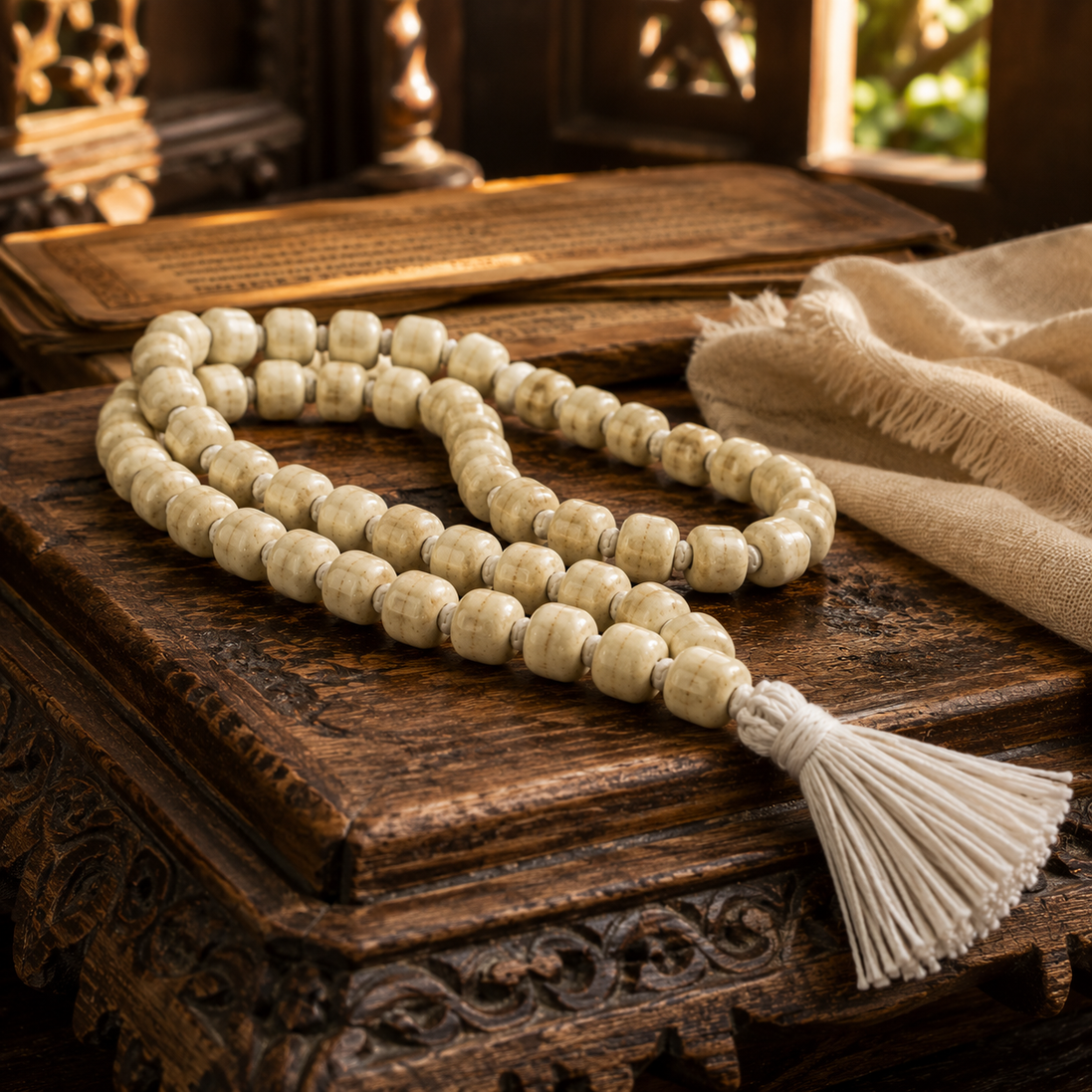Iccha Neem Japa Mala – 108 Beads from Brindavan | Traditional Prayer & Meditation Mala