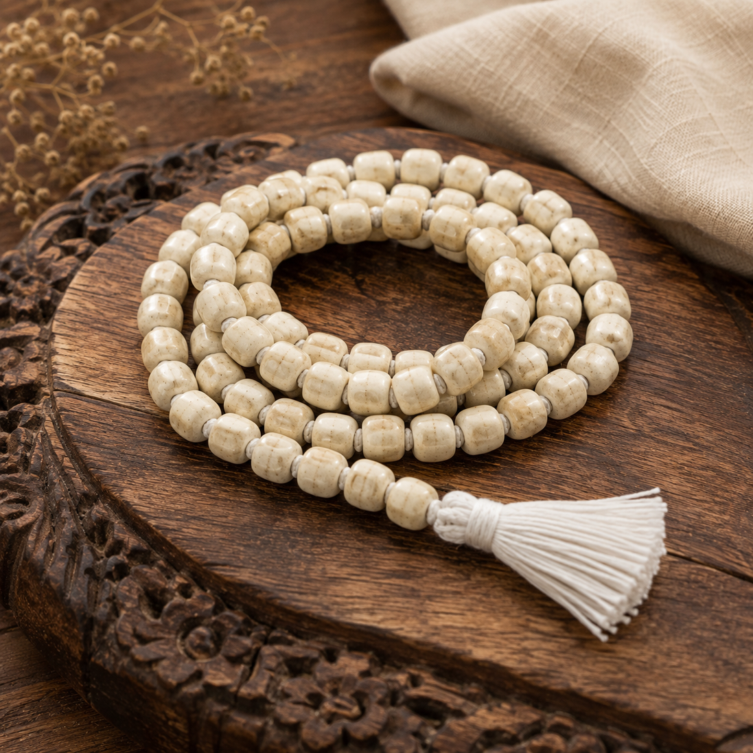Iccha Neem Japa Mala – 108 Beads from Brindavan | Traditional Prayer & Meditation Mala