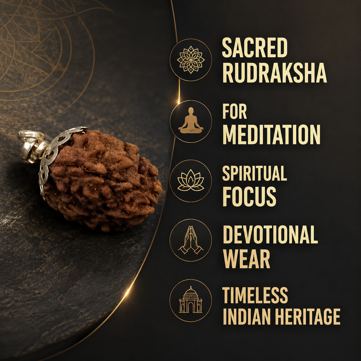 Iccha Rudraksha Pendant – Sacred Spiritual Bead for Meditation & Daily Wear