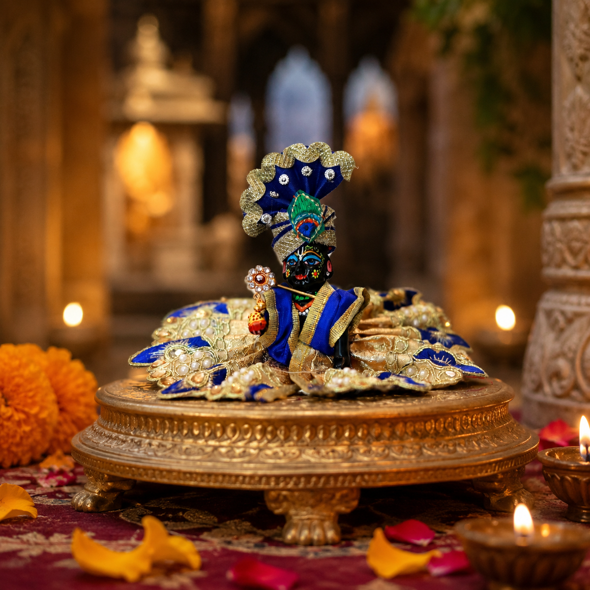 Balgopal Mathura Small Idol – Handcrafted Krishna Murti for Puja & Home