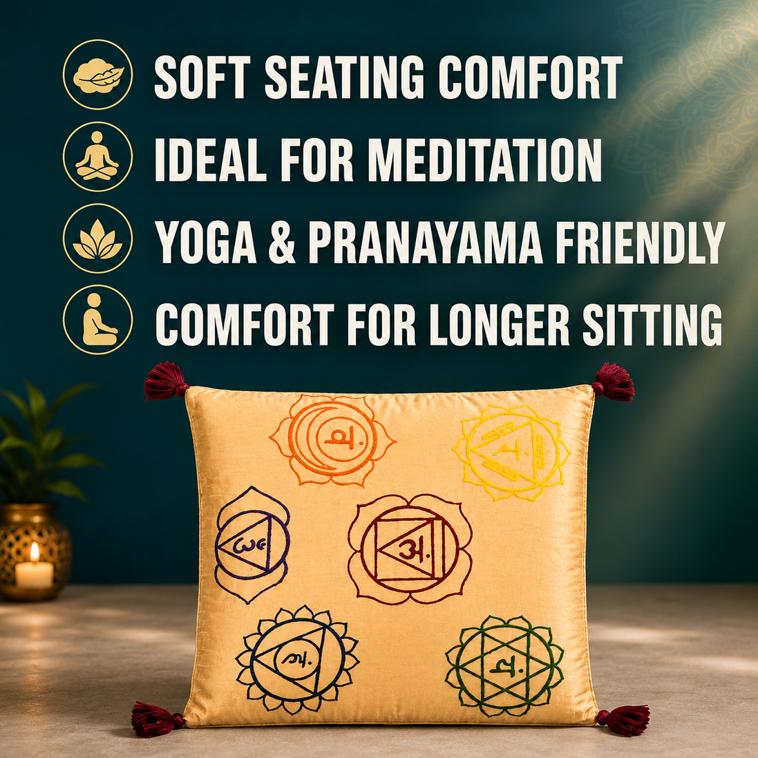 Iccha Chakra Seat – Soft Meditation Cushion for Comfortable Floor Sitting