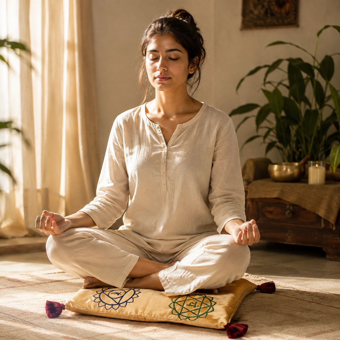 Iccha Chakra Seat – Soft Meditation Cushion for Comfortable Floor Sitting