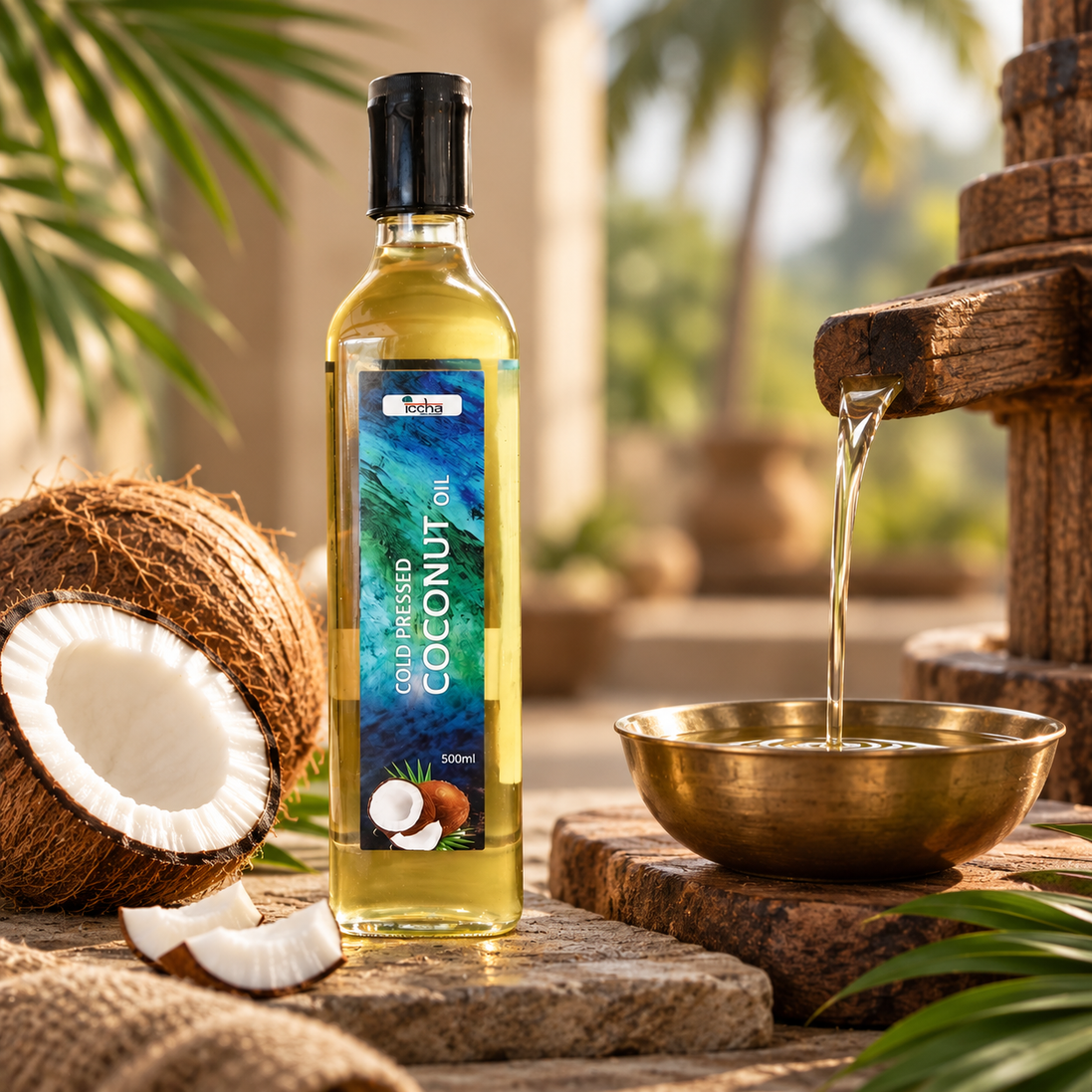Iccha Cold Pressed Coconut Oil – Pure Coconut Cooking & Hair Oil