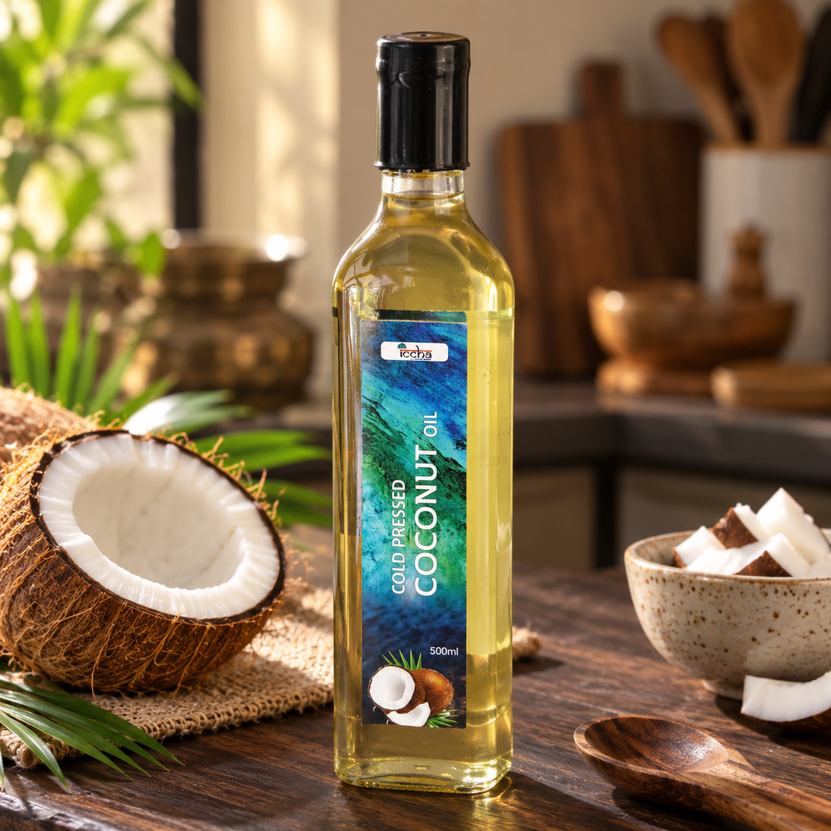 Iccha Cold Pressed Coconut Oil – Pure Coconut Cooking & Hair Oil