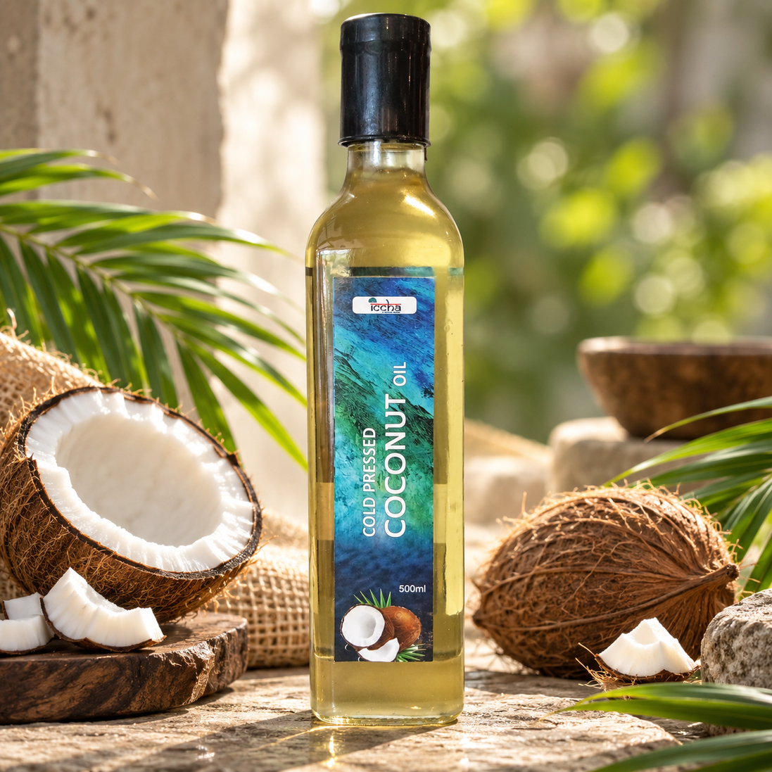 Iccha Cold Pressed Coconut Oil – Pure Coconut Cooking & Hair Oil