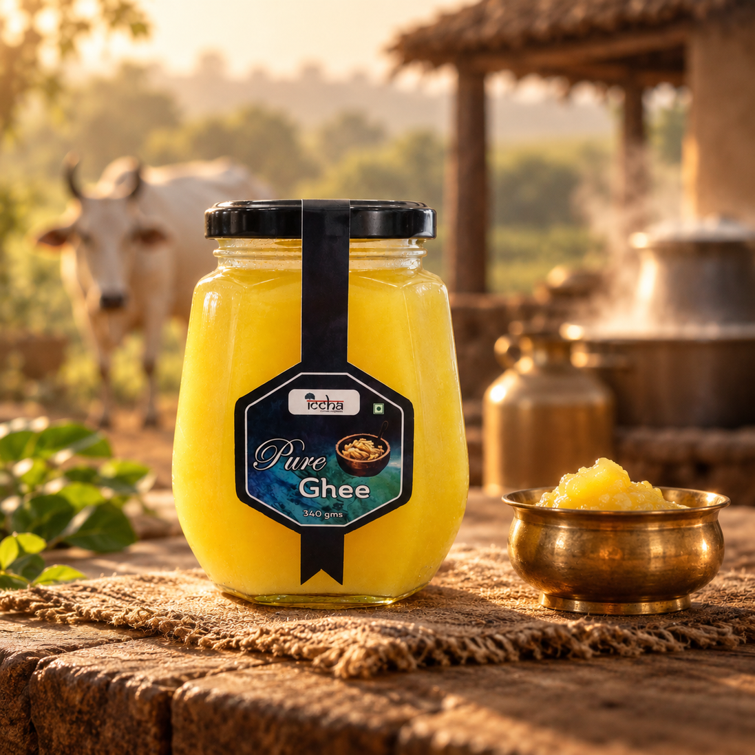 Iccha Pure Cow Ghee – Grass-Fed Cow Ghee for Cooking, Pooja & Traditional Recipes
