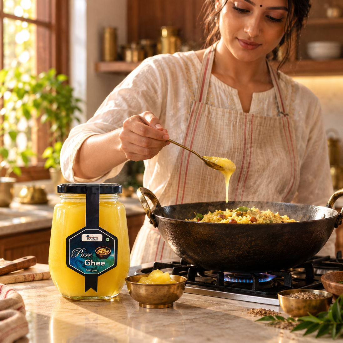 Iccha Pure Cow Ghee – Grass-Fed Cow Ghee for Cooking, Pooja & Traditional Recipes
