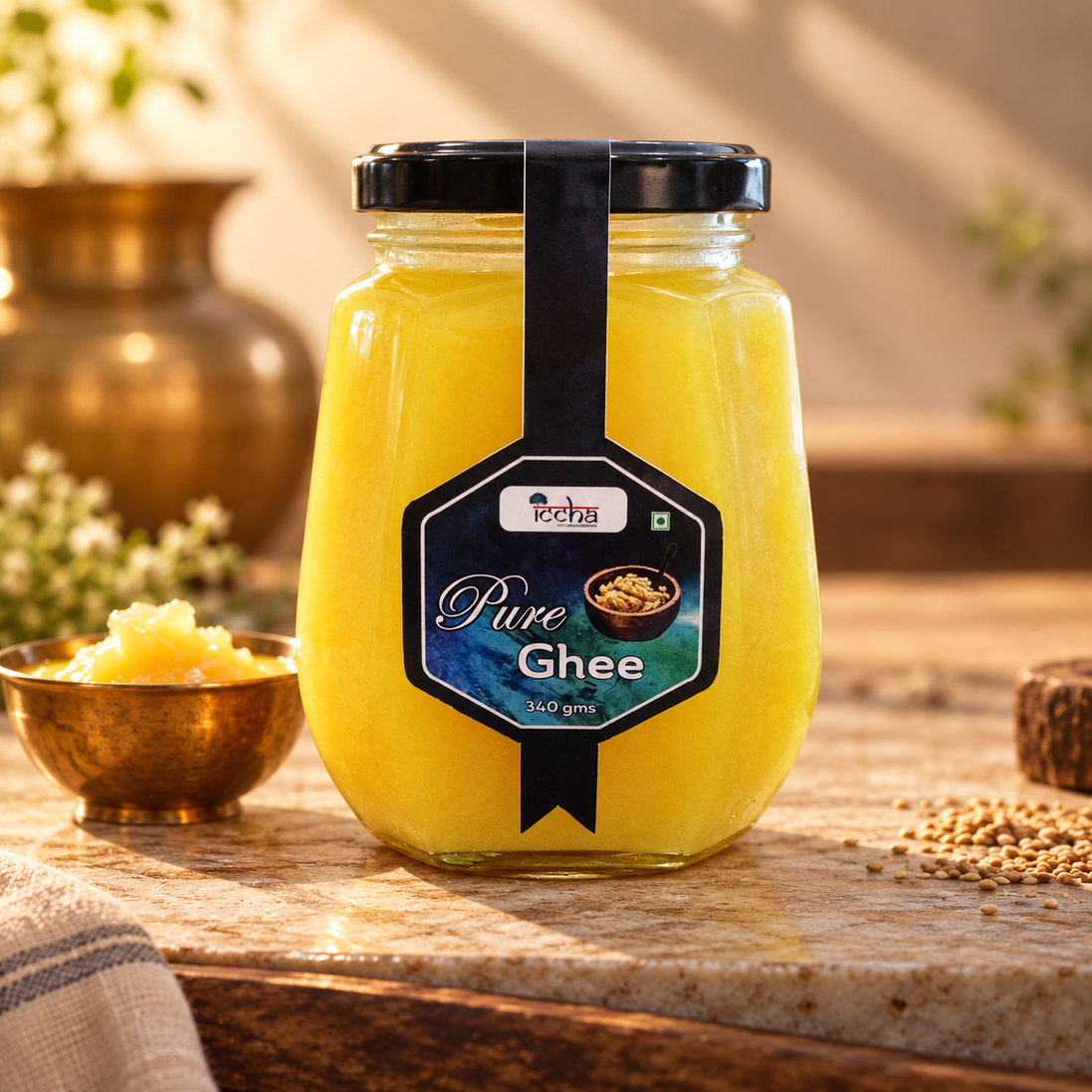 Iccha Pure Cow Ghee – Grass-Fed Cow Ghee for Cooking, Pooja & Traditional Recipes