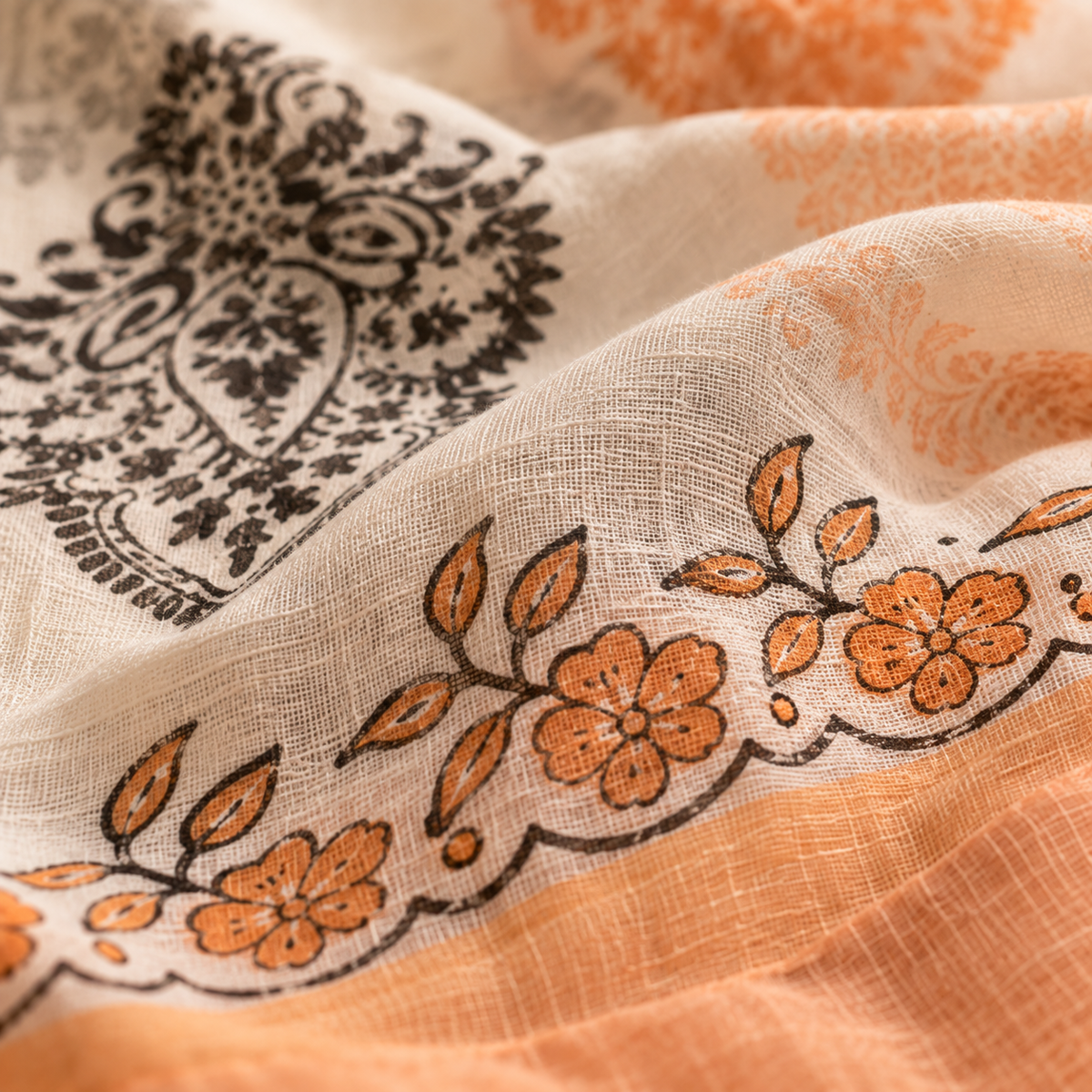 Iccha Block Printed Mulmul Cotton Dupatta – Lightweight