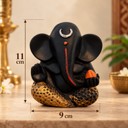 Iccha Black Ganesh Idol – Lord Ganesha Murti (11 cm)