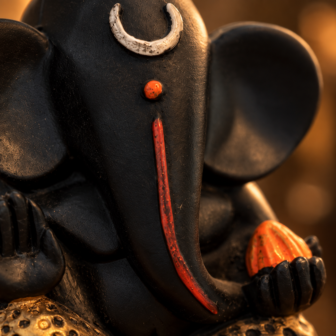 Iccha Black Ganesh Idol – Lord Ganesha Murti (11 cm)