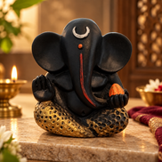 Iccha Black Ganesh Idol – Lord Ganesha Murti (11 cm)