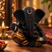 Iccha Black Ganesh Idol – Lord Ganesha Murti (12 cm)