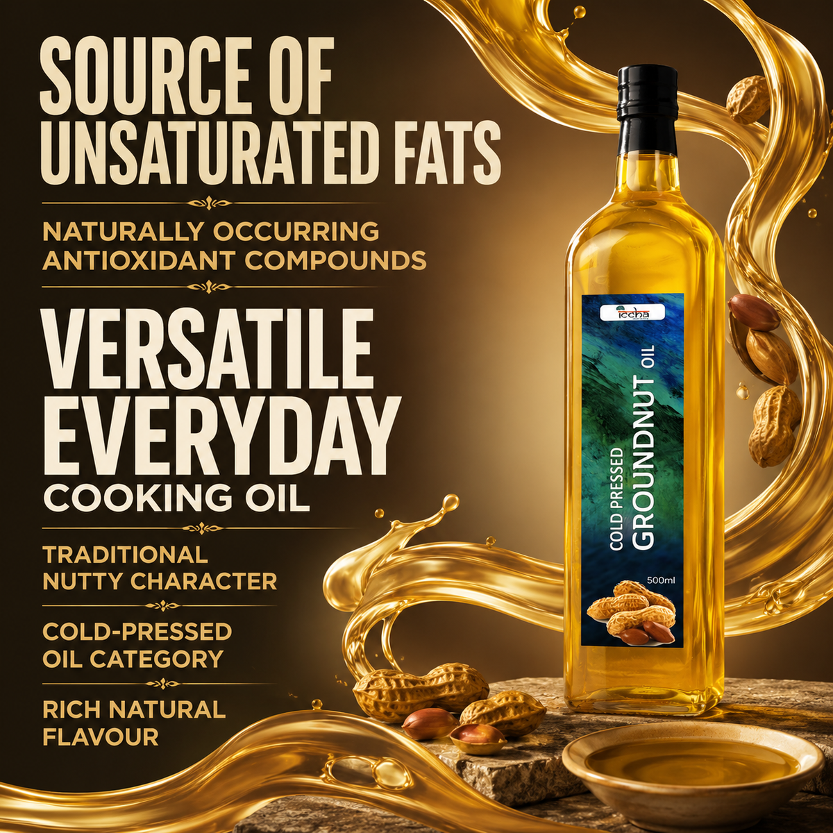 Iccha Cold Pressed Groundnut Oil | Natural Unsaturated Fats & Antioxidants