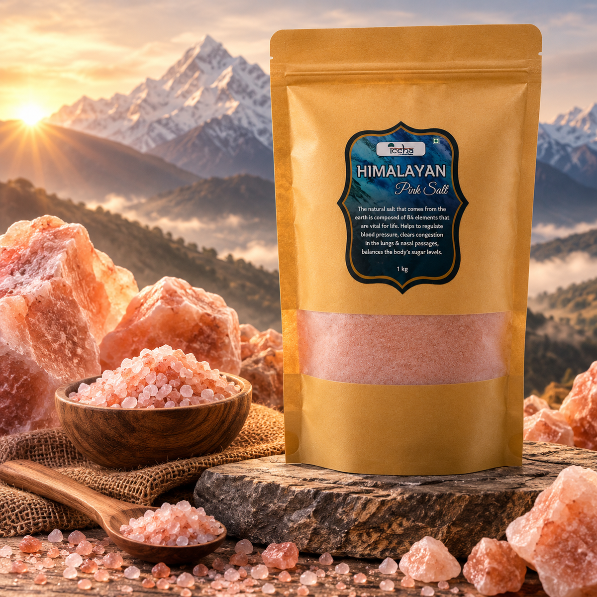 Iccha Himalayan Pink Salt – Natural Mineral Rock Salt for Cooking & Seasoning