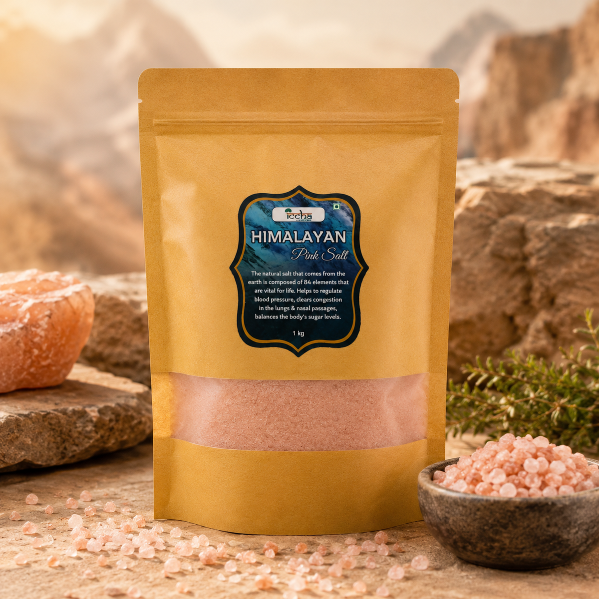 Iccha Himalayan Pink Salt – Natural Mineral Rock Salt for Cooking & Seasoning