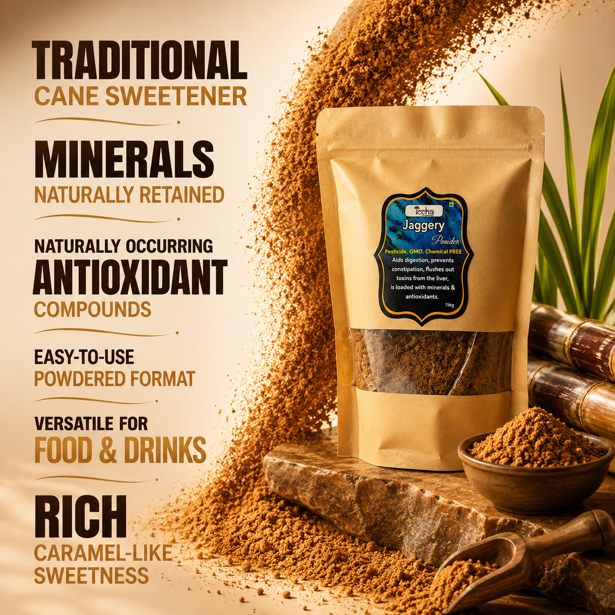 Iccha Jaggery Powder | Natural Mineral-Rich Cane Sweetener