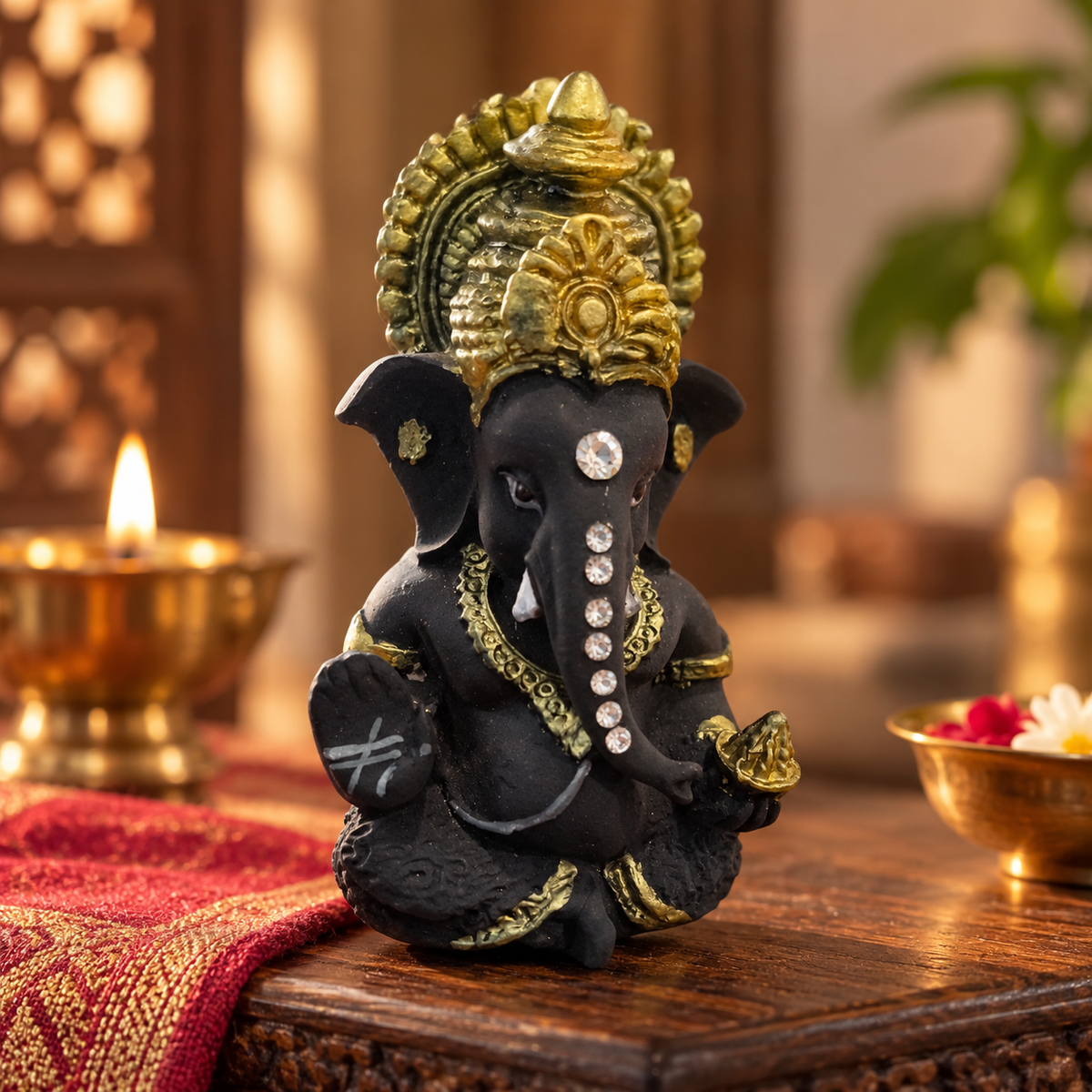 Iccha Jain Small Ganesh Idol – Lord Ganesha Murti (8 cm)