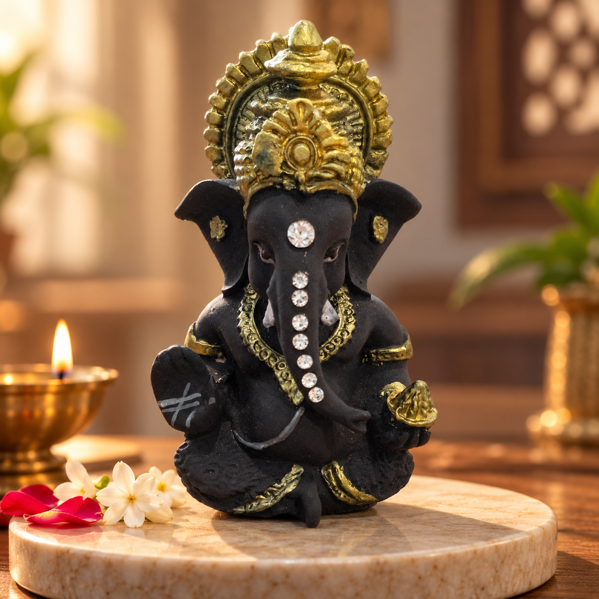 Iccha Jain Small Ganesh Idol – Lord Ganesha Murti (8 cm)