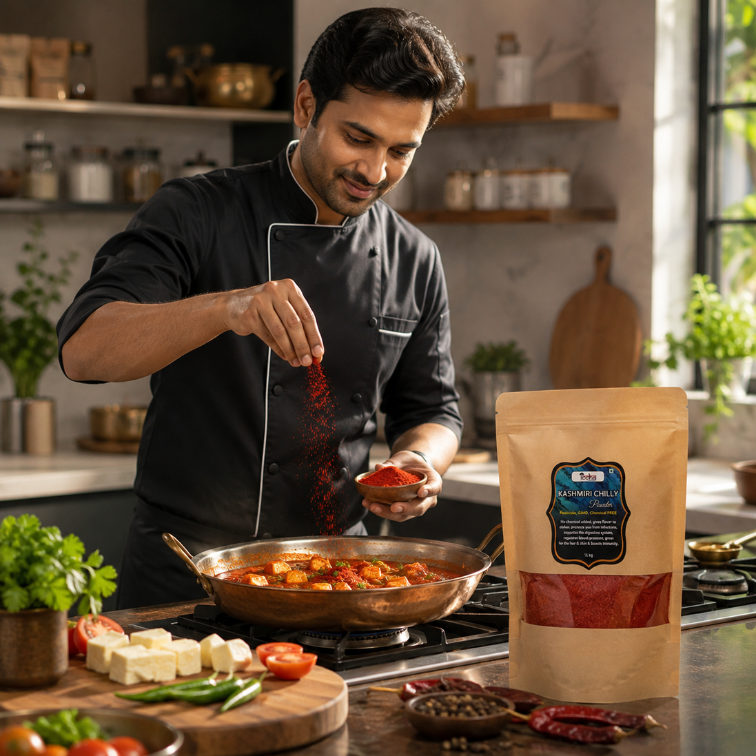 Iccha Organic Kashmiri Chilli Powder – Rich Red Colour, Mild Heat & Natural Flavour