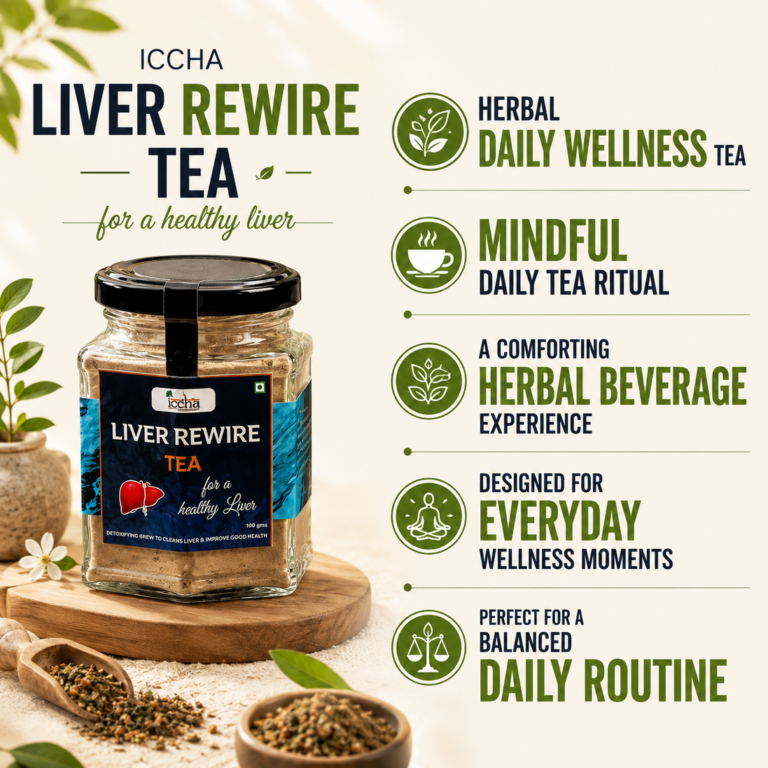 Iccha Liver Rewire Tea – Herbal Daily Wellness Blend