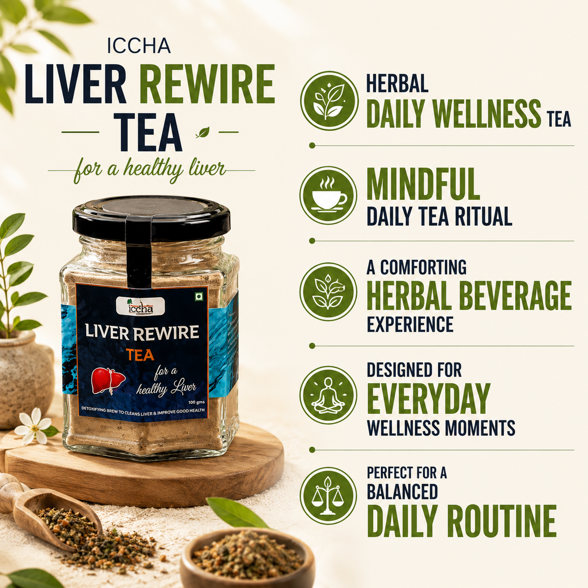 Iccha Liver Rewire Tea – Herbal Daily Wellness Blend