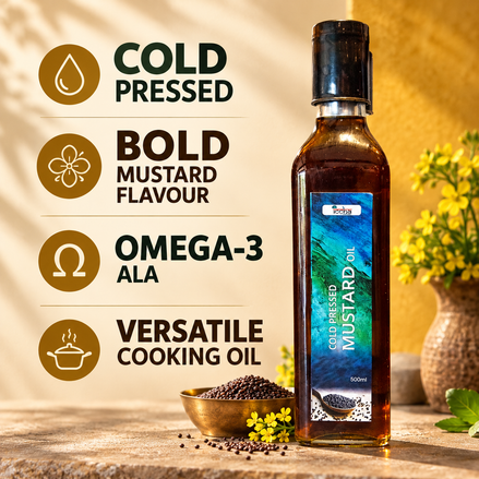 Iccha Cold Pressed Mustard Oil – Natural Kachi Ghani Cooking Oil with Omega-3 & Rich Flavour