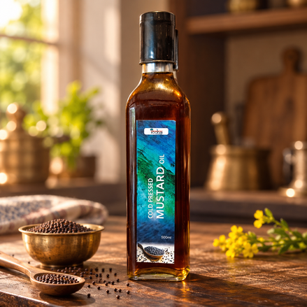 Iccha Cold Pressed Mustard Oil – Natural Kachi Ghani Cooking Oil with Omega-3 & Rich Flavour