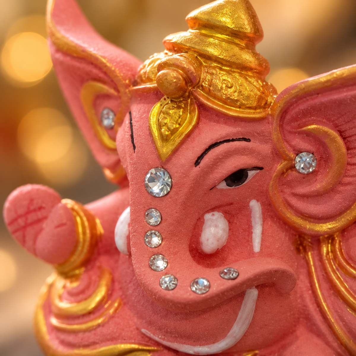 Iccha Pink Ganesha Idol for Home & Office (6 cm)