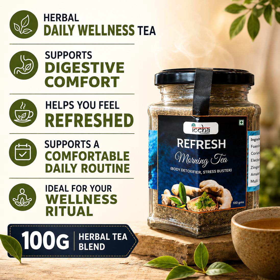 Iccha Refresh Tea | Herbal Tea for Digestive & Daily Wellness