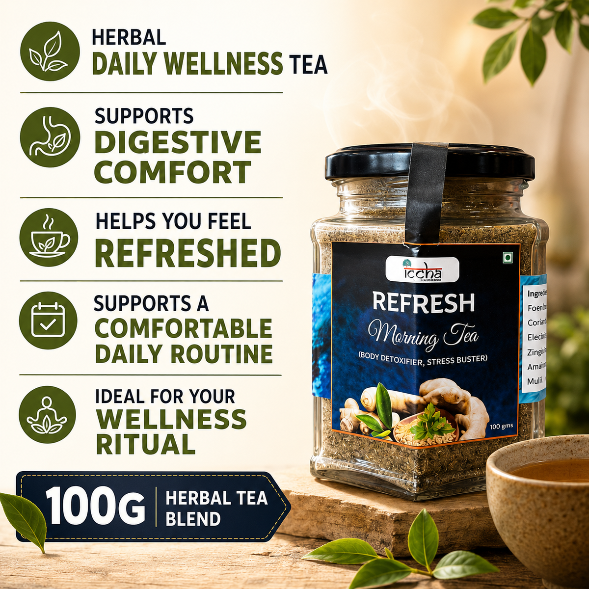 Iccha Refresh Tea | Herbal Tea for Digestive & Daily Wellness