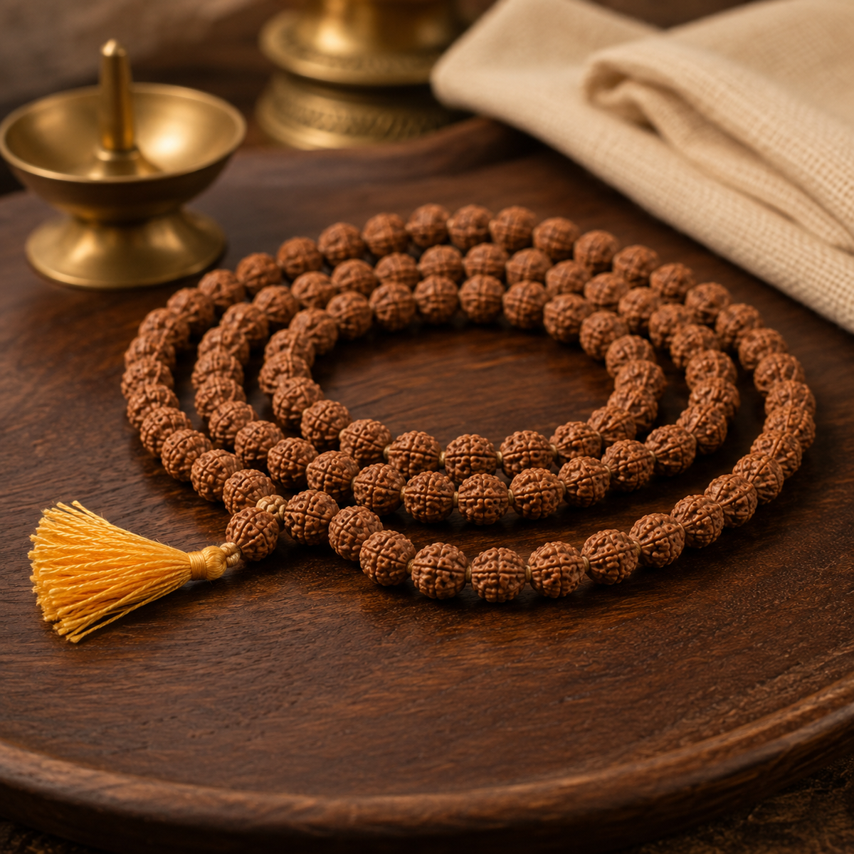 Iccha Panchmukhi Rudraksha Japa Mala – 108 Beads from Nepal