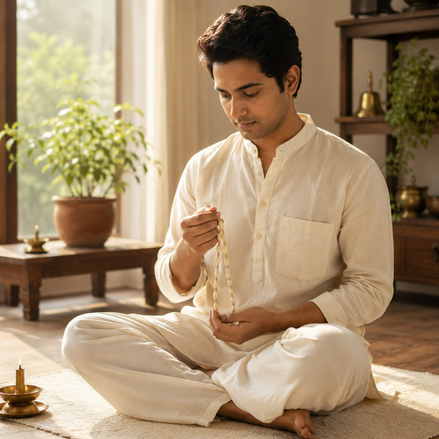 Iccha Tulsi Mala Oval – Natural Tulsi Beads for Japa & Meditation