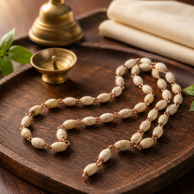 Iccha Tulsi Mala Oval – Natural Tulsi Beads for Japa & Meditation