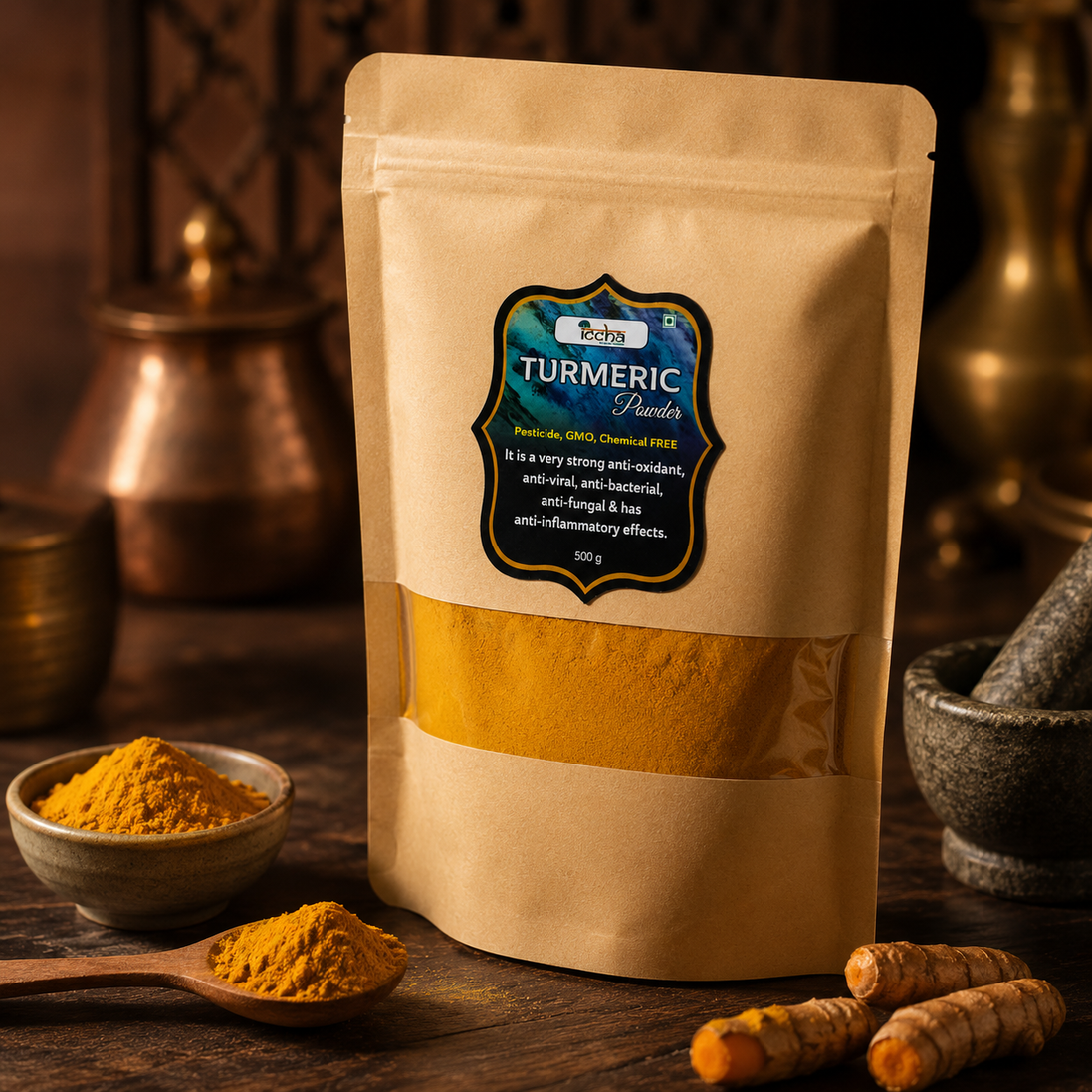 Iccha Forest Turmeric Powder – Natural Antioxidant-Rich Spice for Cooking & Wellness