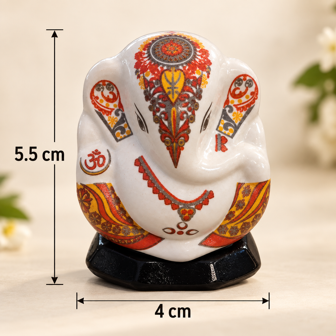 Iccha White Ganesha Murthi (6 cm)