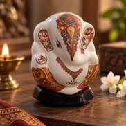 Iccha White Ganesha Murthi (6 cm)