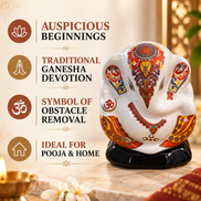Iccha White Ganesha Murthi (6 cm)