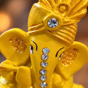 Iccha Yellow Ganesha Idol with Crystal Detailing (6 cm)