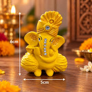 Iccha Yellow Ganesha Idol with Crystal Detailing (6 cm)